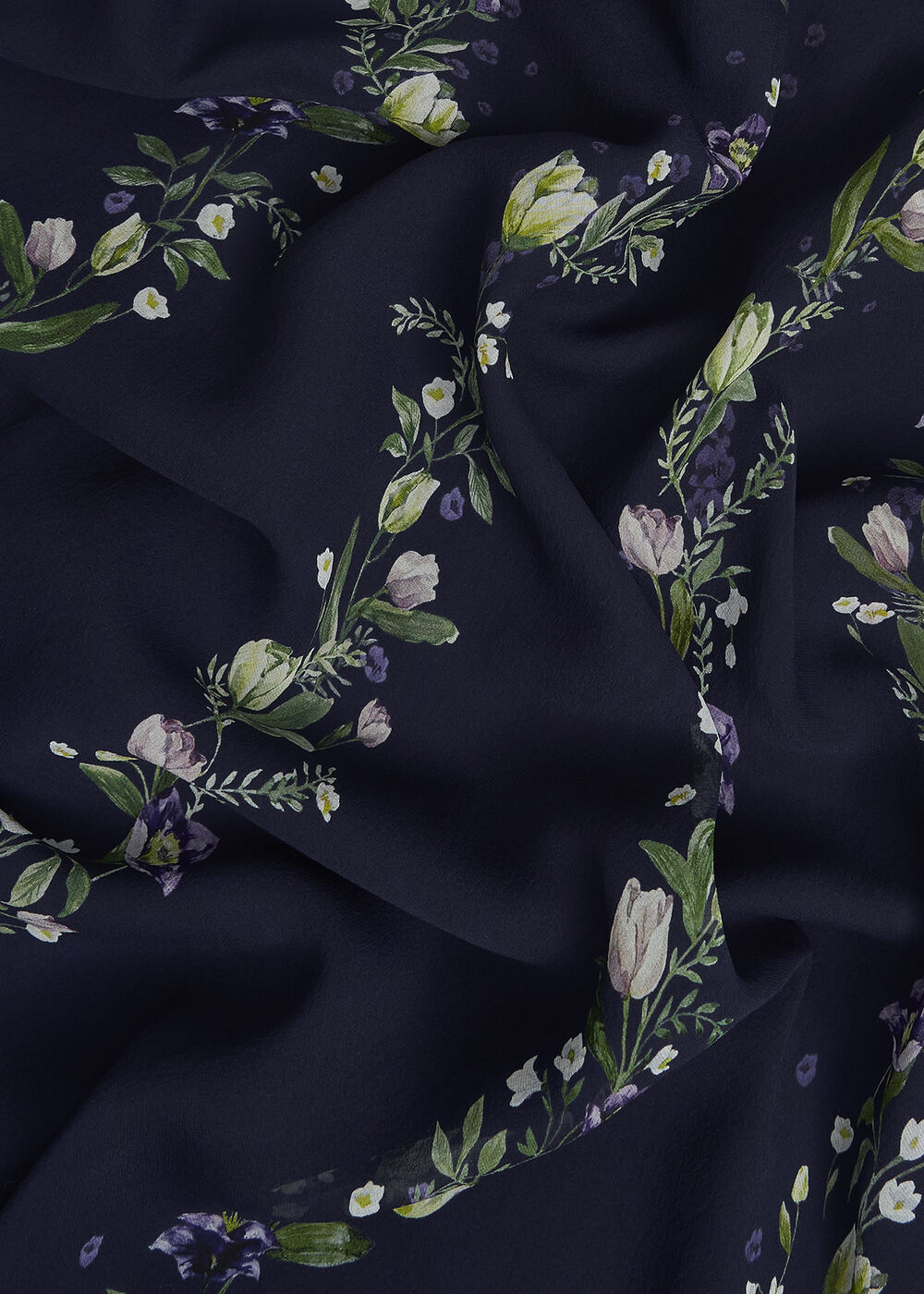 Ros Floral Silk Dress, Midnight Multi, hi-res