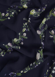 Ros Floral Silk Dress, Midnight Multi, hi-res