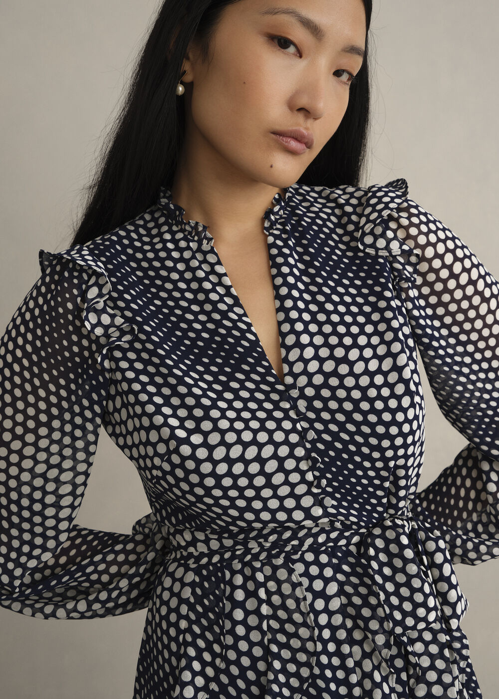 Miriam Dress, Midnight Cream, hi-res