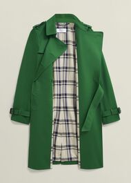 Petite Skylar Shower Resistant Trench Coat, Verdant Green, hi-res