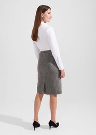 Elle Wool Skirt, Black White, hi-res