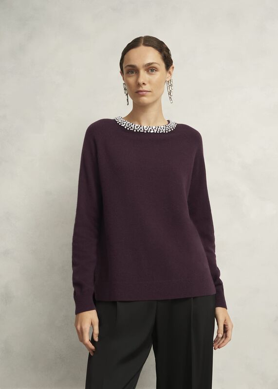 Sherry Wool Blend Gem Detail Sweater