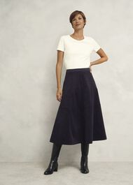 Clifton Cord Skirt, Navy, hi-res