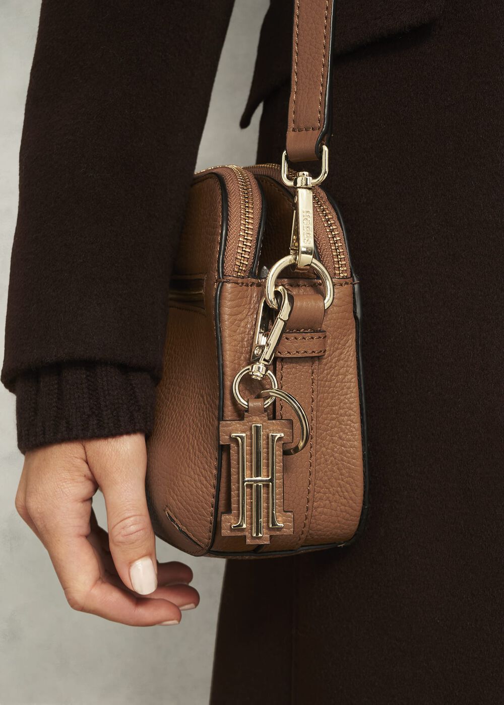 Rhianne Key Ring, Tan, hi-res