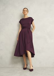 Agnes Tie Dress, Onyx Red, hi-res
