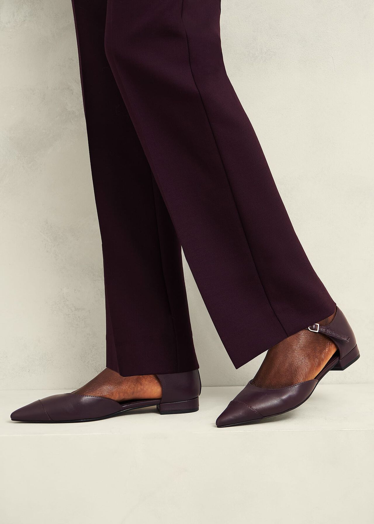 Seren Leather Flats, Malbec Purple, hi-res