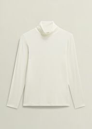 Mischa Roll Neck Top, Hobbs Ivory, hi-res