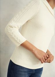 Camilla Cotton Jumper, Warm Ivory, hi-res