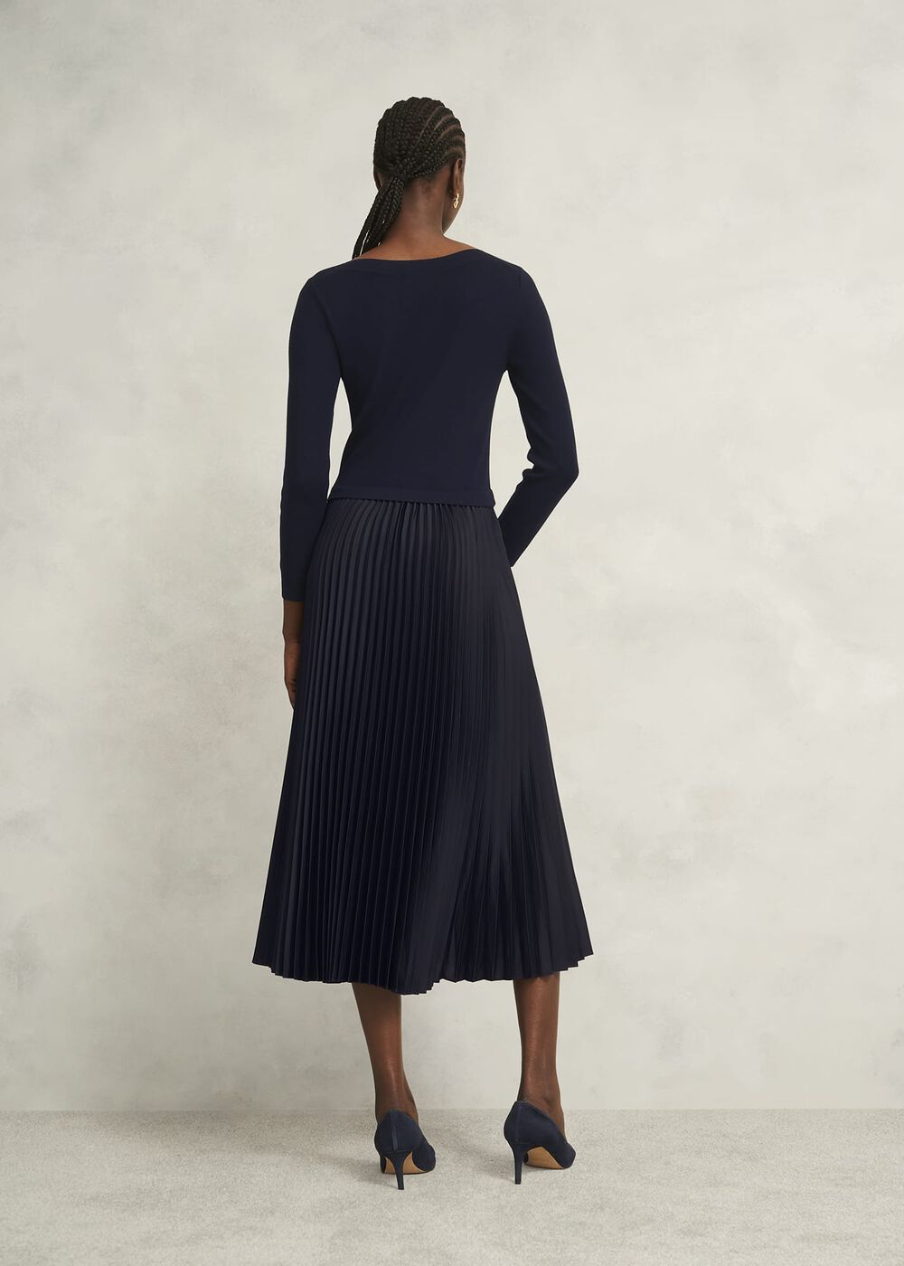 Petite Lucinda Dress, Hobbs Navy, hi-res