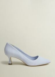 Esther Suede Court Shoes, Pale Blue, hi-res