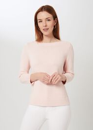 June Cotton Sweater, Pale Pink, hi-res