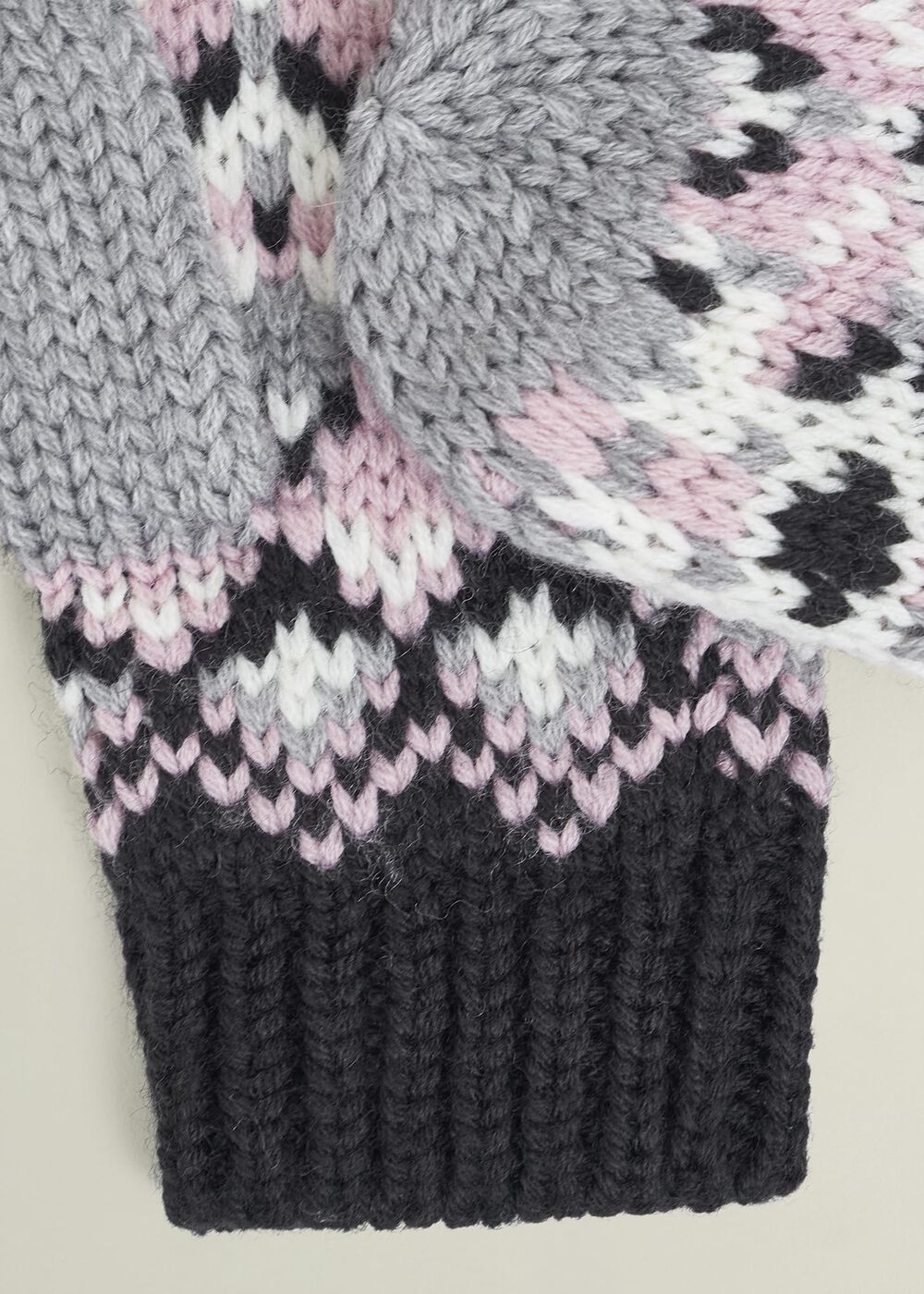 Deanna Fairisle Mittens, Grey Multi, hi-res