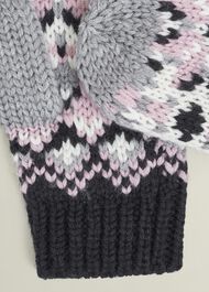 Deanna Fairisle Mittens, Grey Multi, hi-res