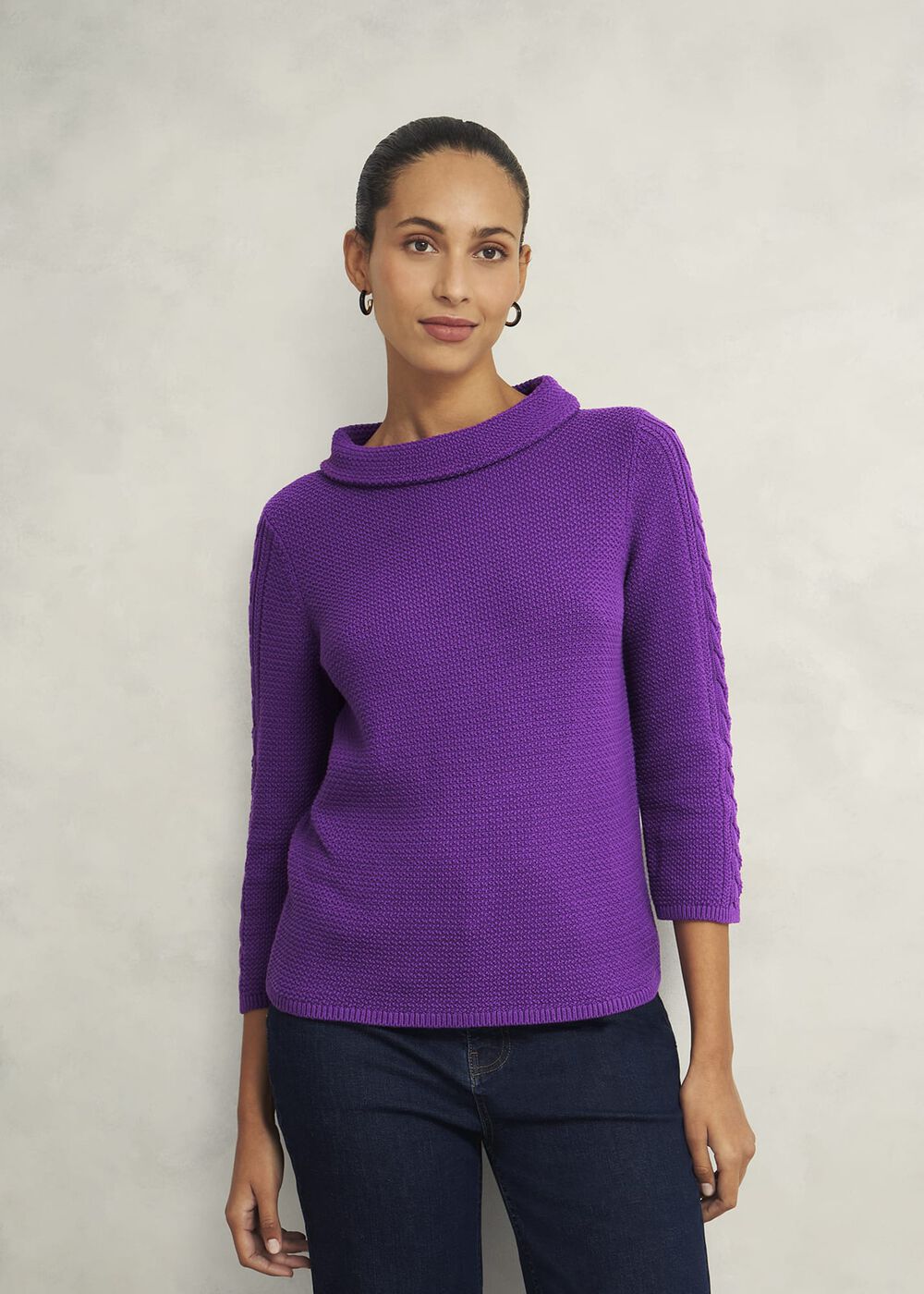 Camilla Cotton Sweater, Amaranth Purple, hi-res