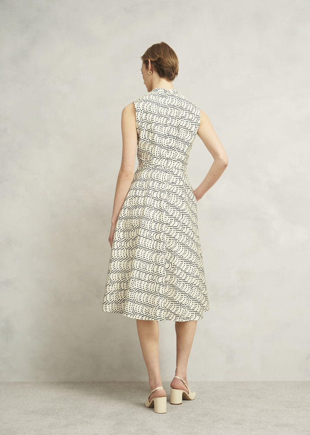 Ruthie Spot Dress, Cream Black, hi-res