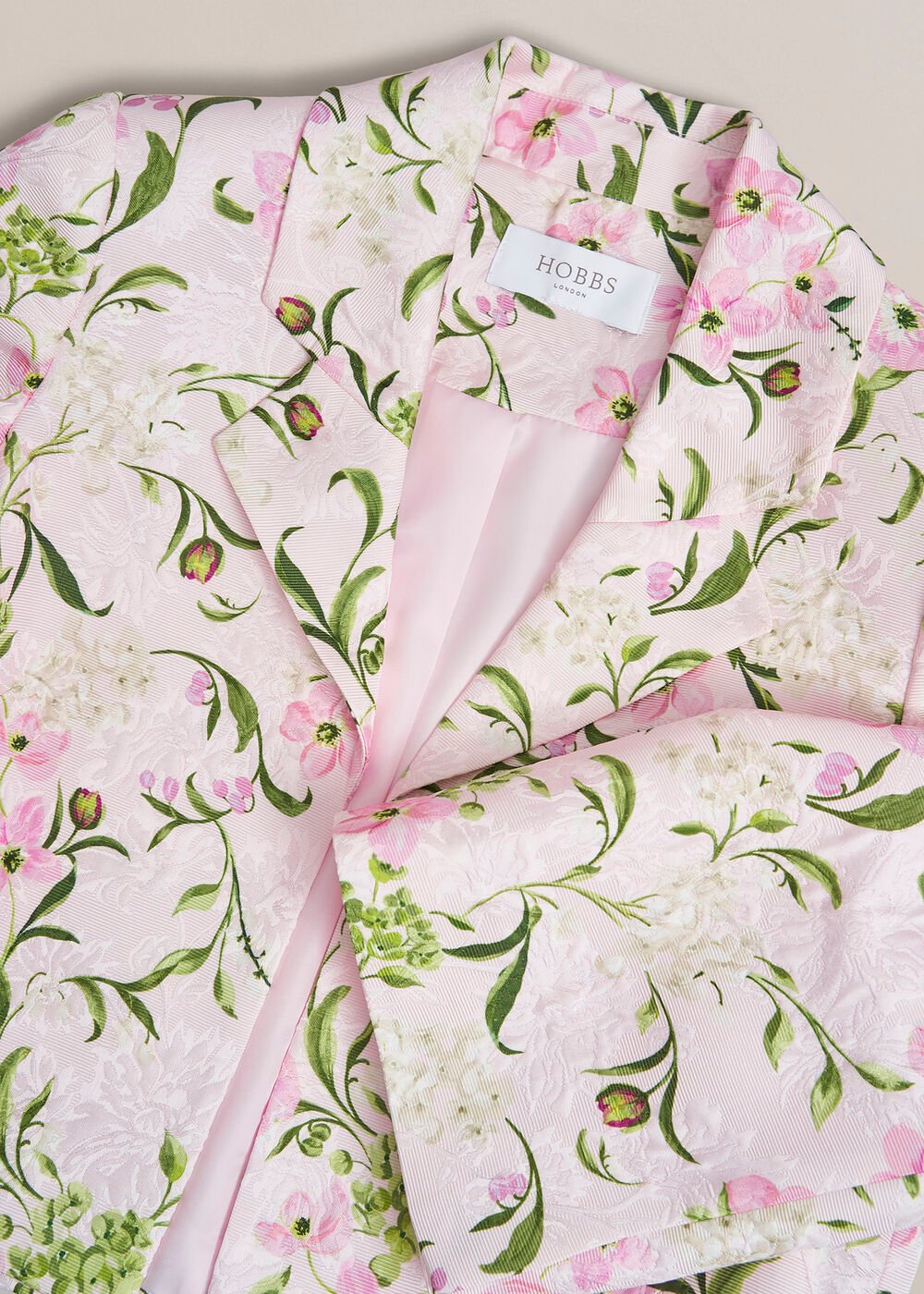 Lana Floral Jacquard Jacket, Pale Pink Multi, hi-res