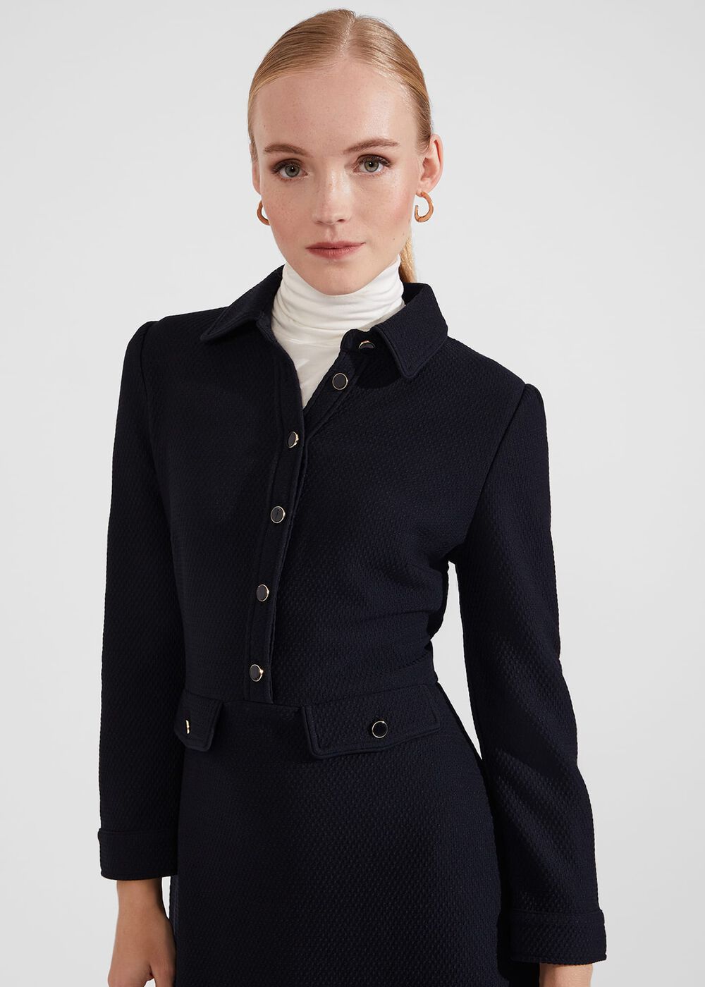 Adelia Ponte Dress, Navy, hi-res