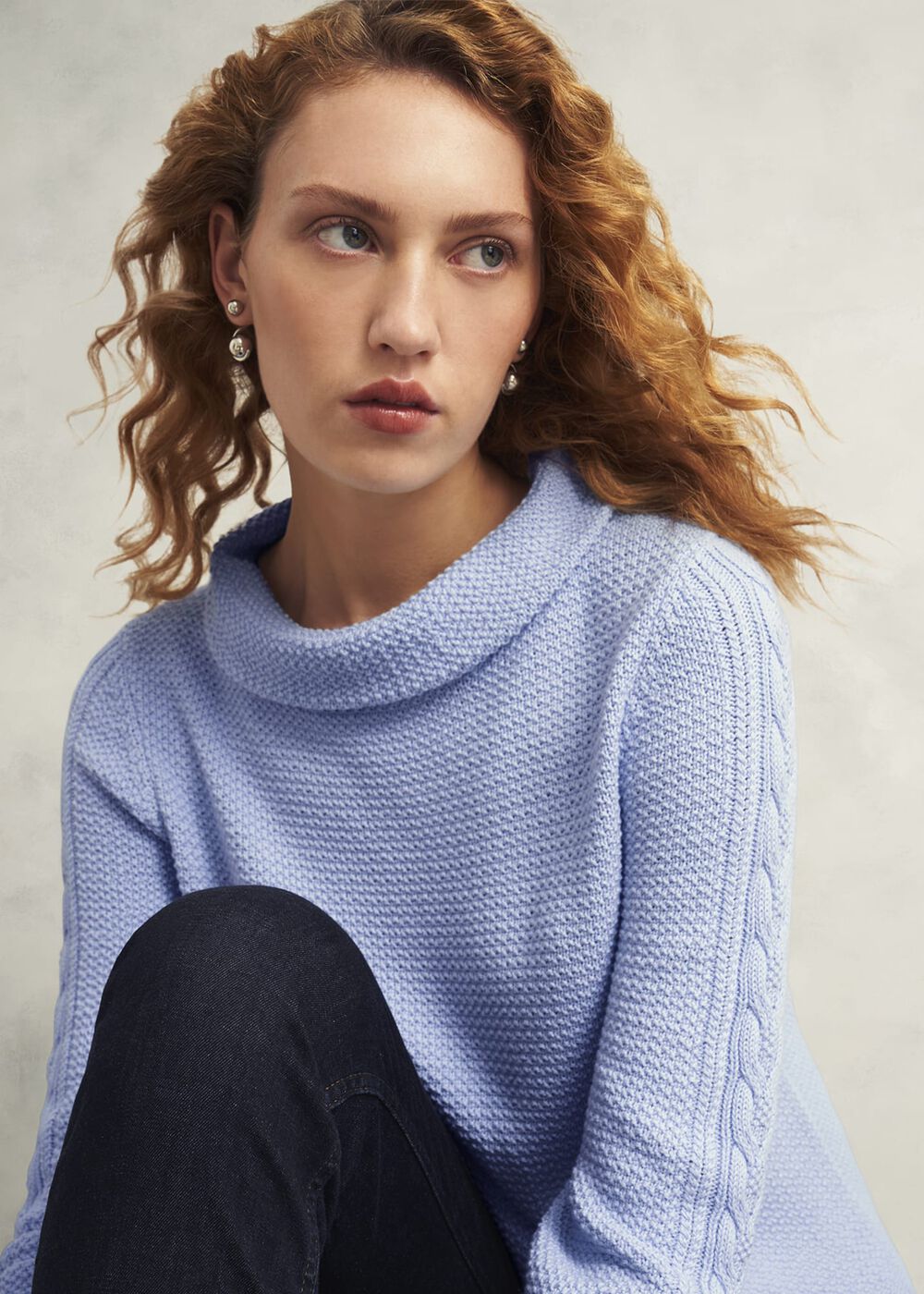 Camilla Cotton Sweater, Muscari Blue, hi-res