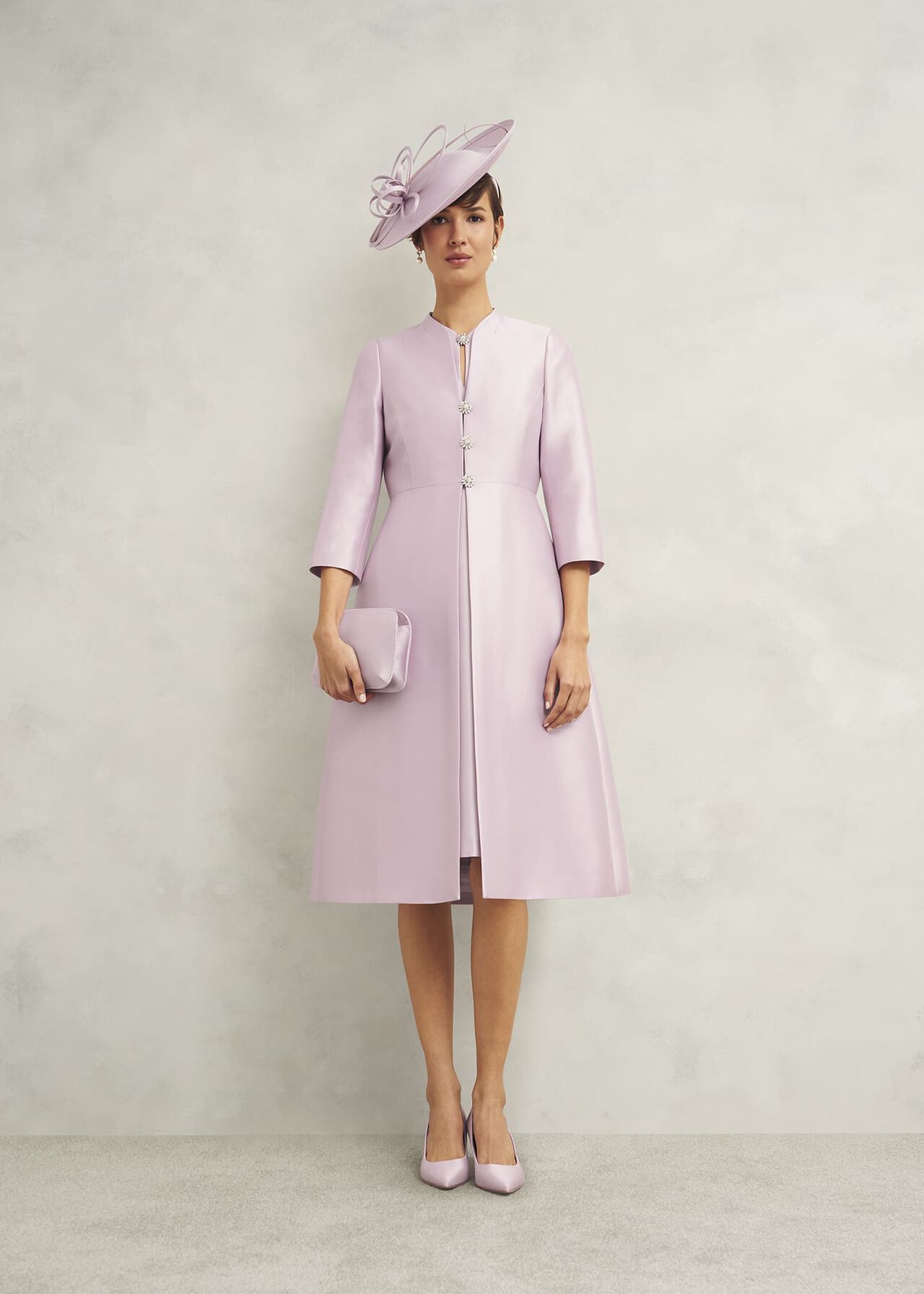Rhea Wool Silk Coat, Soft Petal Pink, hi-res