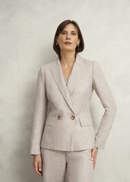 Alessia Linen Jacket, Neutral, hi-res