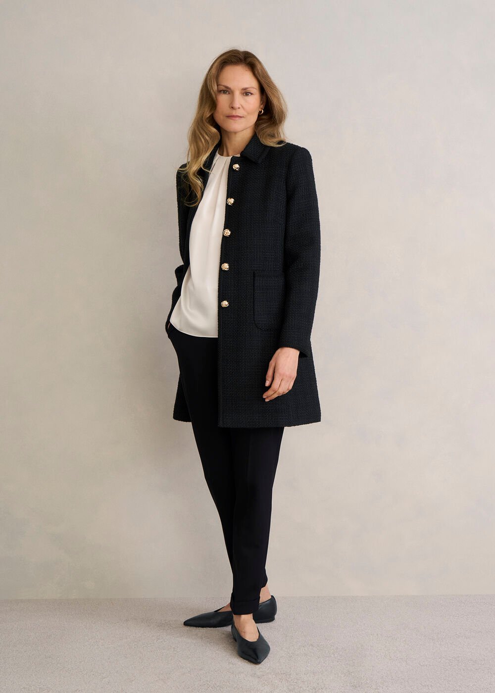 Valentina Ballet Flats, Black, hi-res