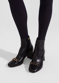 Rosella Trim Ankle Boots, Black, hi-res
