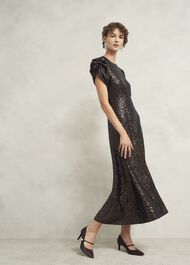 Eltham Sequin Dress, Deep Brown, hi-res