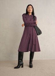 Clarice Jersey Dress, Navy Multi, hi-res