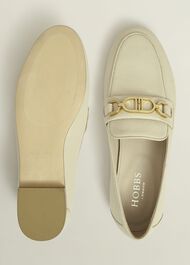 Pheobe Leather Loafers, Chalk Beige, hi-res