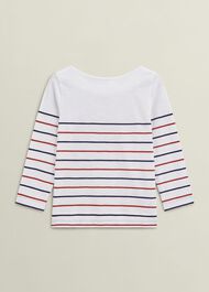 Avia Cotton Slub Striped T-Shirt, White Red Navy, hi-res