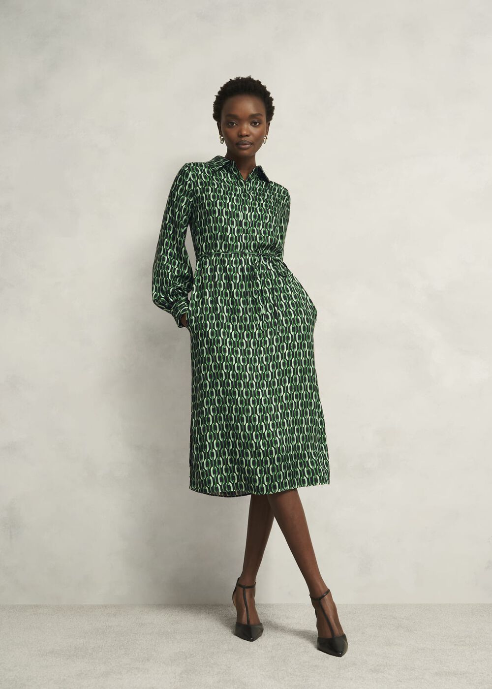 Florian Dress, Navy Green, hi-res