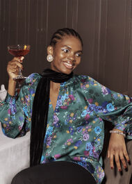 Edna Floral Top, Green Multi, hi-res