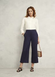Josephine Linen Pants, True Navy, hi-res