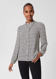 Arabella Blouse, Navy Ivory, hi-res