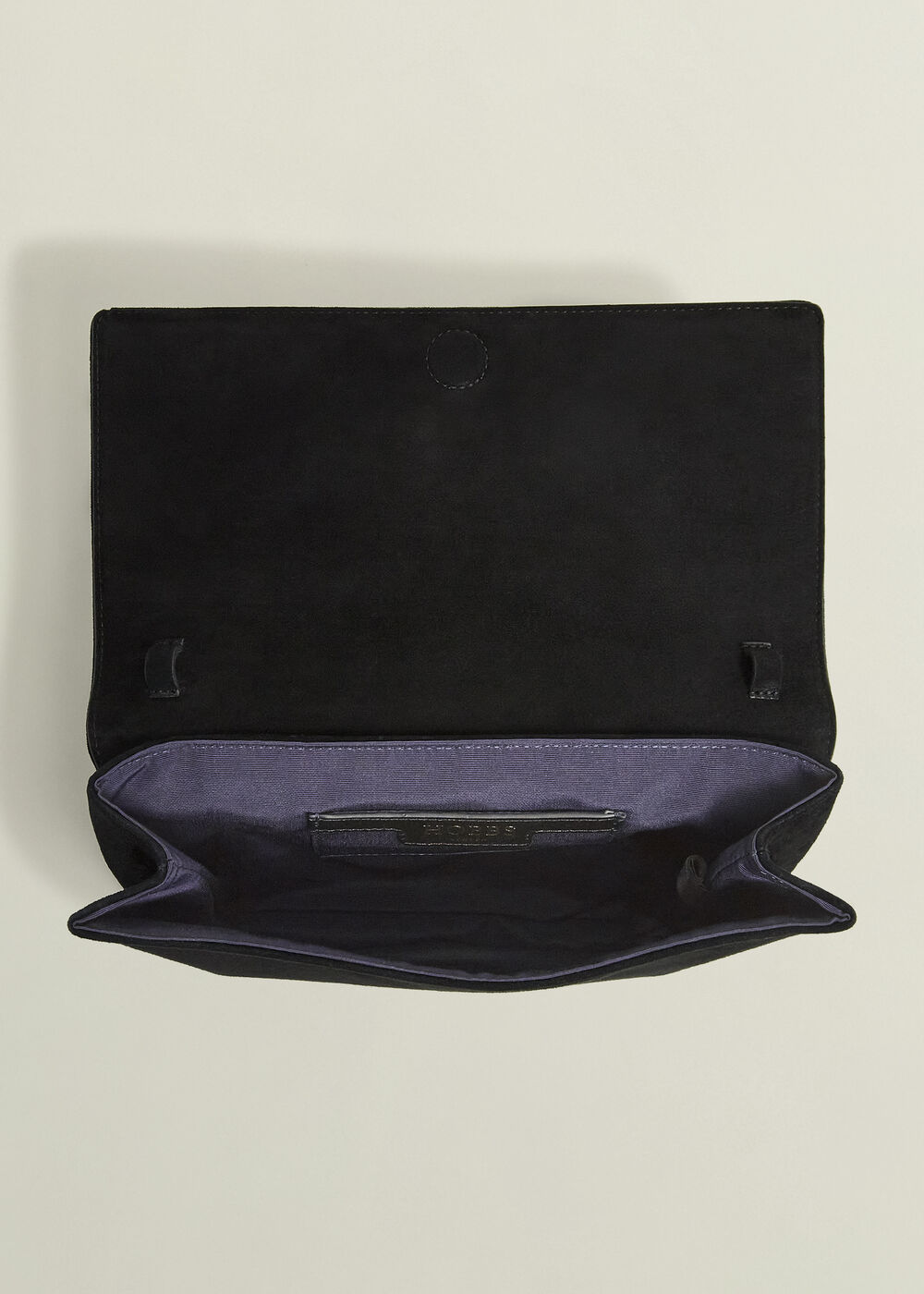 Renata Suede Clutch Bag, Black, hi-res