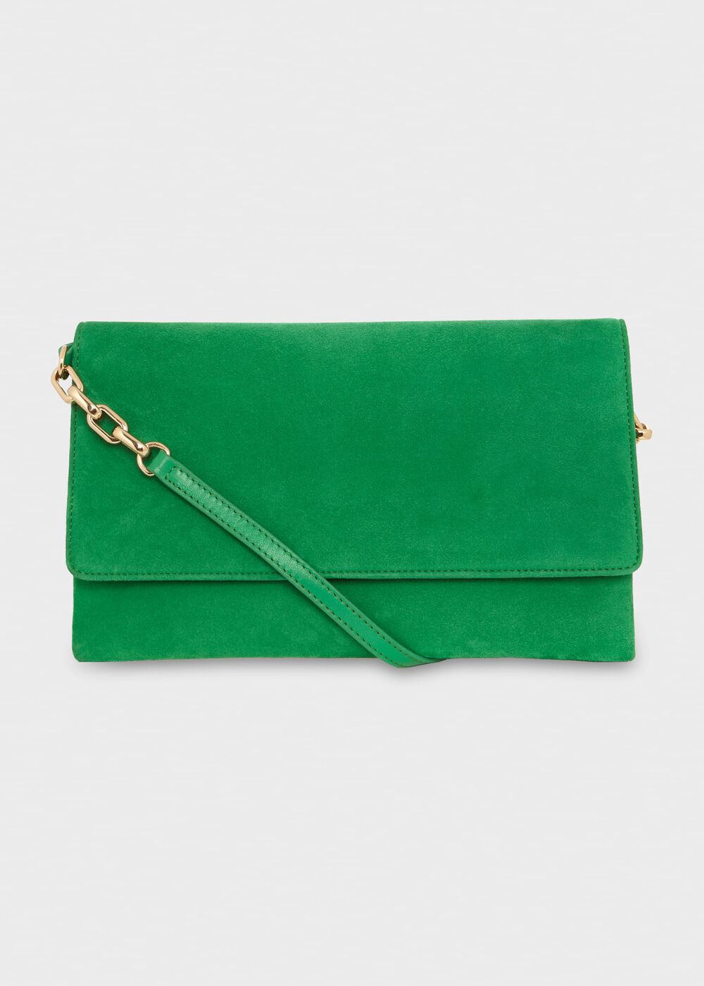Chelsea Suede Clutch Bag, Cilantro Green, hi-res