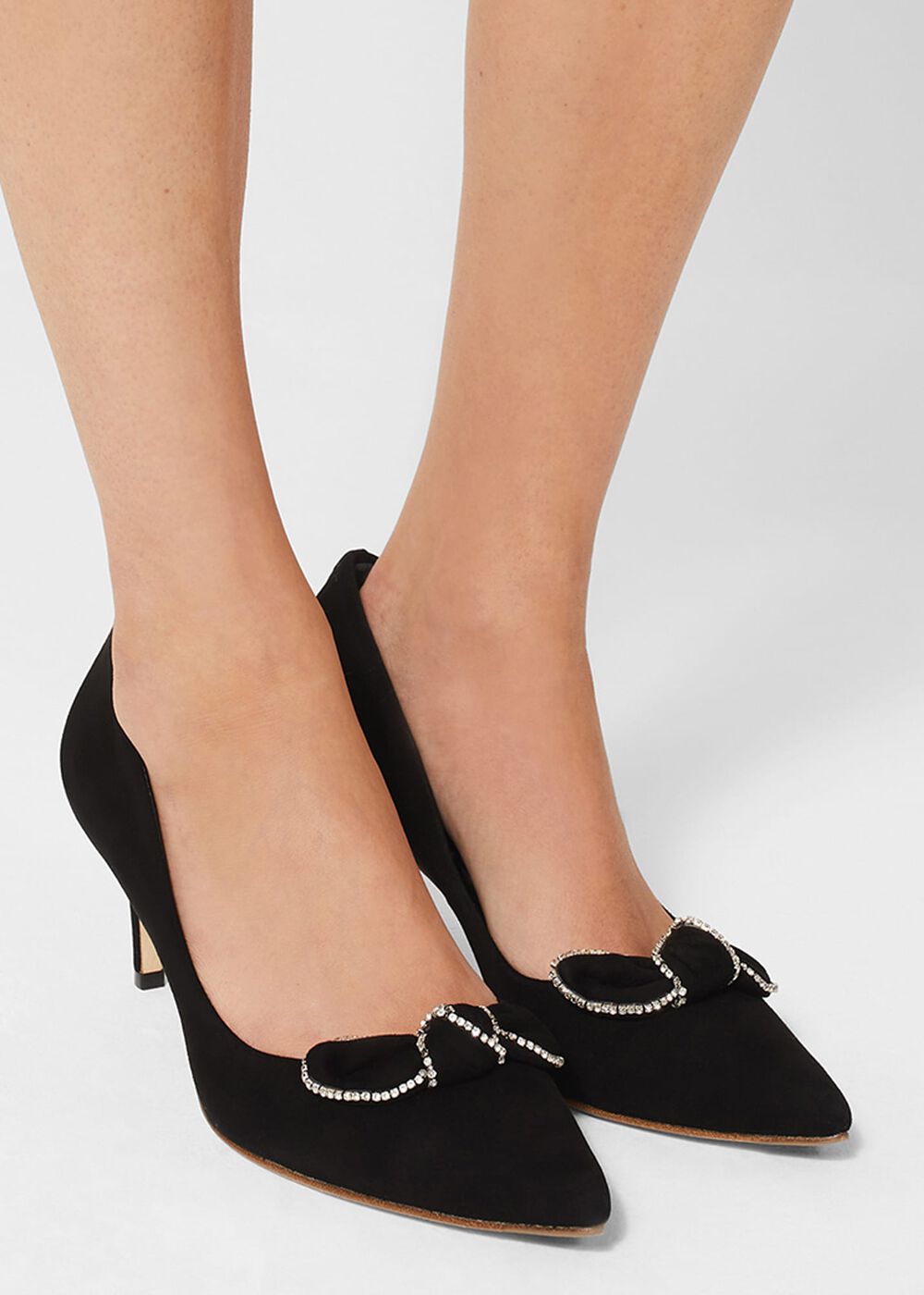 Belle Bow Pumps, Black, hi-res