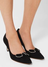 Belle Bow Pumps, Black, hi-res