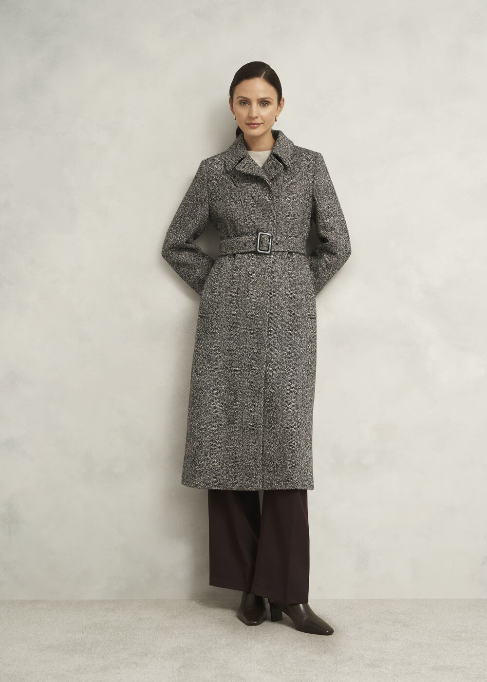 Petite Wendy Wool Blend Coat, Black Ivory, hi-res
