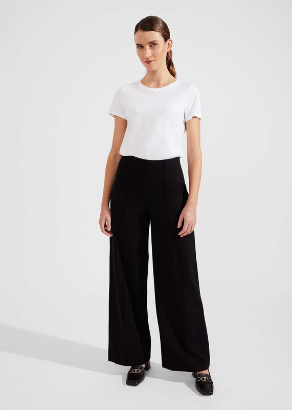 Women Wide Leg Pants High Waisted Cotton Palazzo Pants Work Long Trousers  With