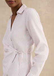 Kinsley Tie Front Shirt, Pink White, hi-res
