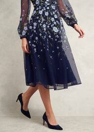 Petite Lois Embroidered Dress, Midnight Multi, hi-res
