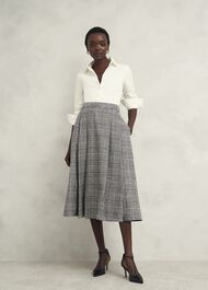 Brea Wool Full Skirt, Black White, hi-res