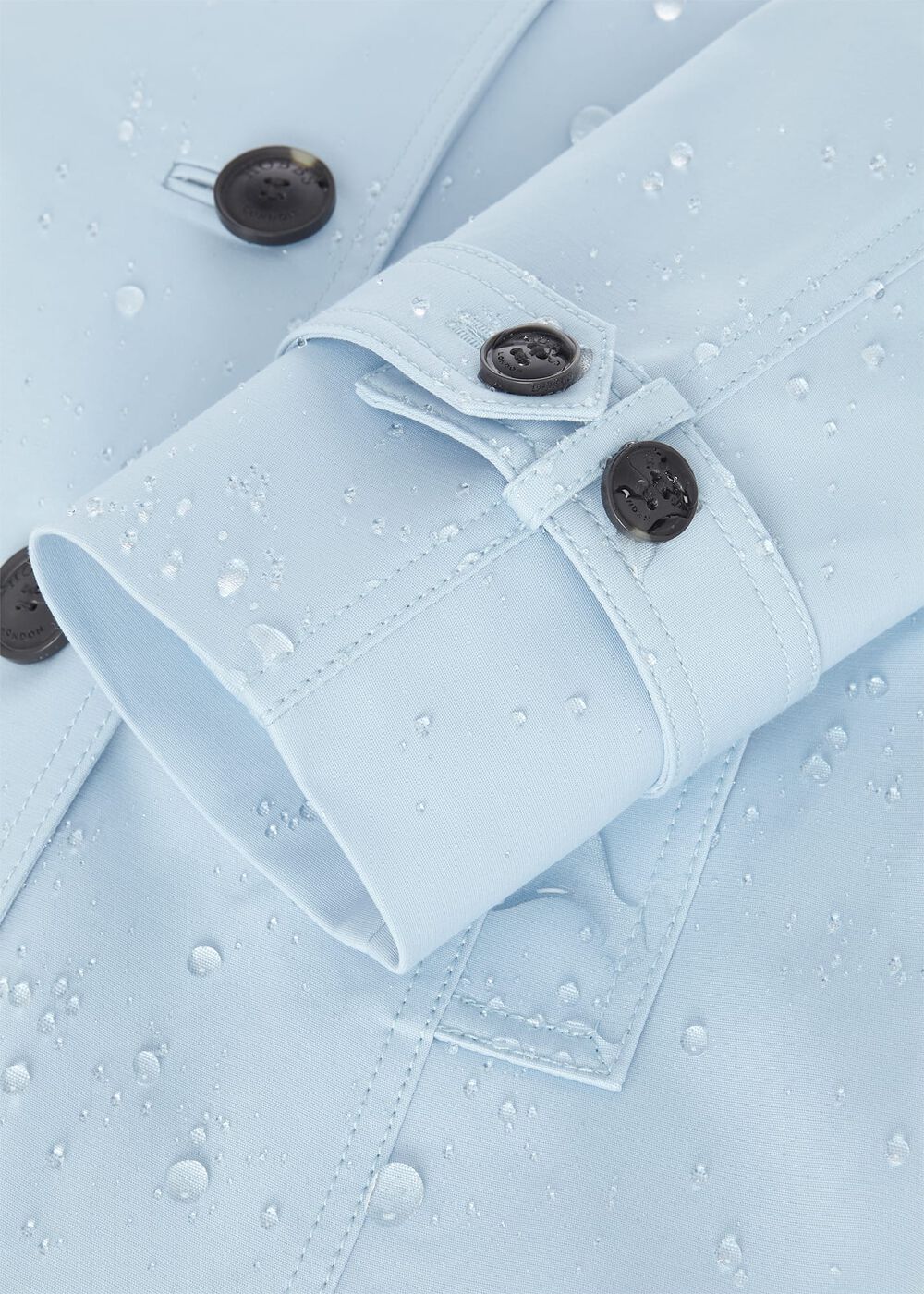 Petite Saskia Shower Resistant Trench Coat, Pale Blue, hi-res