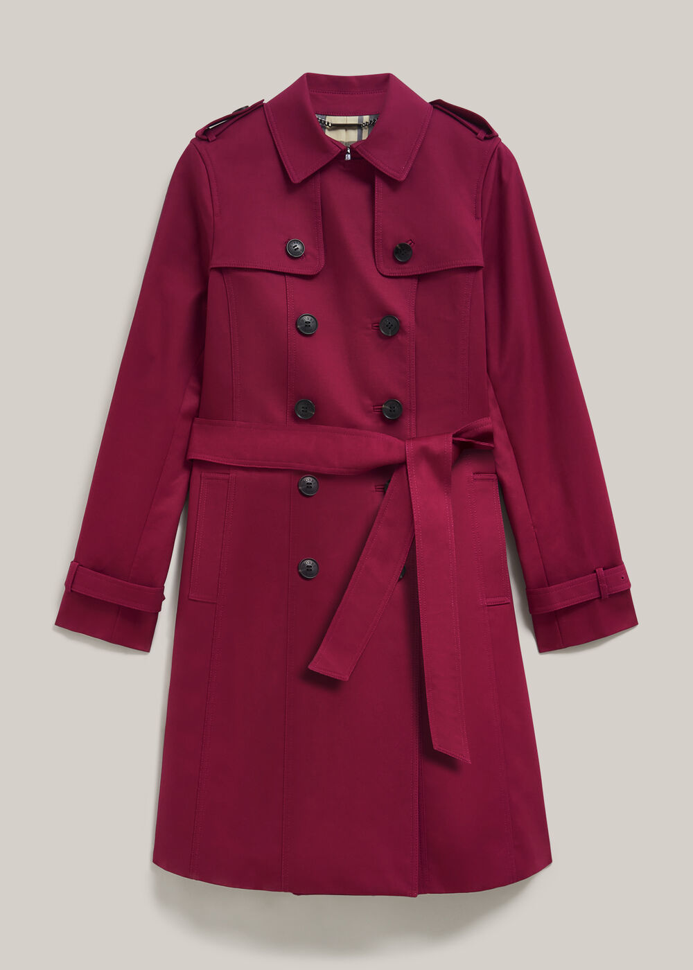Petite Skylar Shower Resistant Trench Coat, Beetroot Pink, hi-res