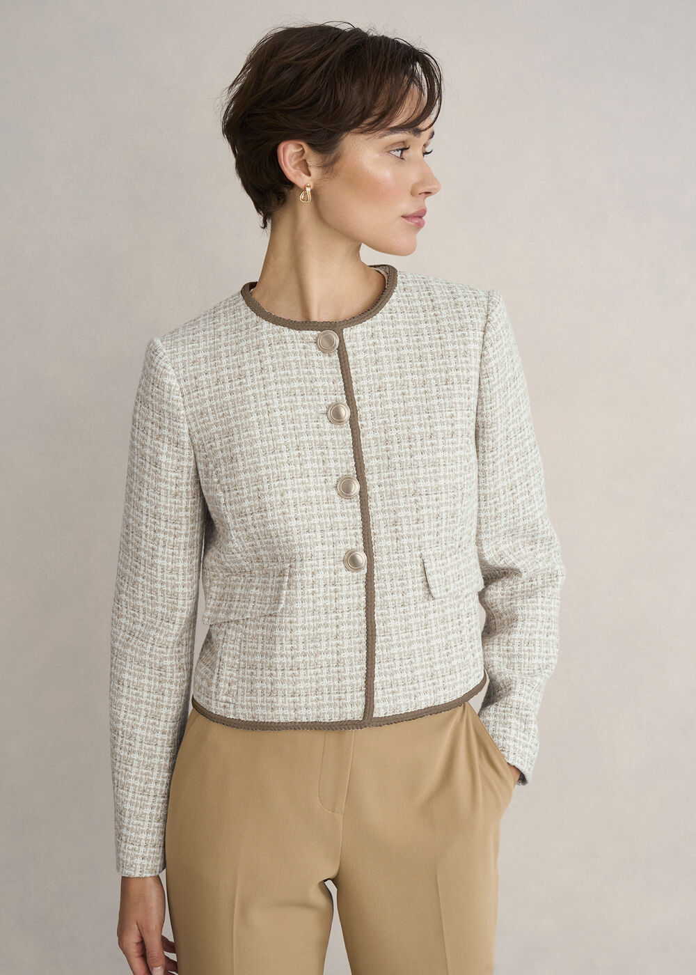 Carey Tweed Jacket, Camel Ivory, hi-res