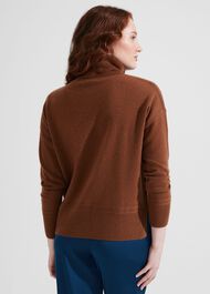 Delora Cashmere Roll Neck Sweater, Hobbs Vicuna, hi-res