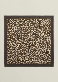 Bria Silk Leopard Scarf, Brown Multi, hi-res