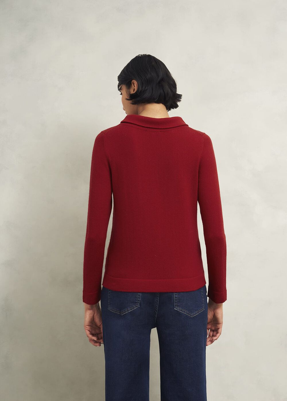 Audrey Wool Cashmere Sweater, Pomegranate, hi-res