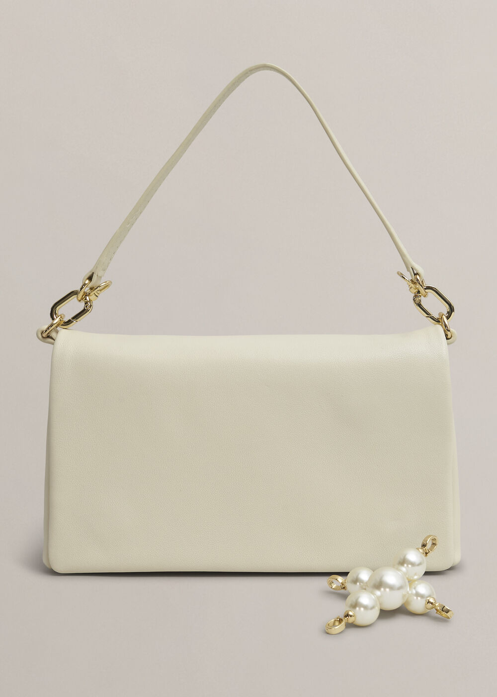 Jas Pearl Clutch, Warm Ivory, hi-res